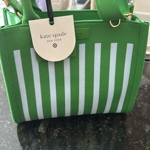 stripe knit crossbody bag kate spade new green/blue